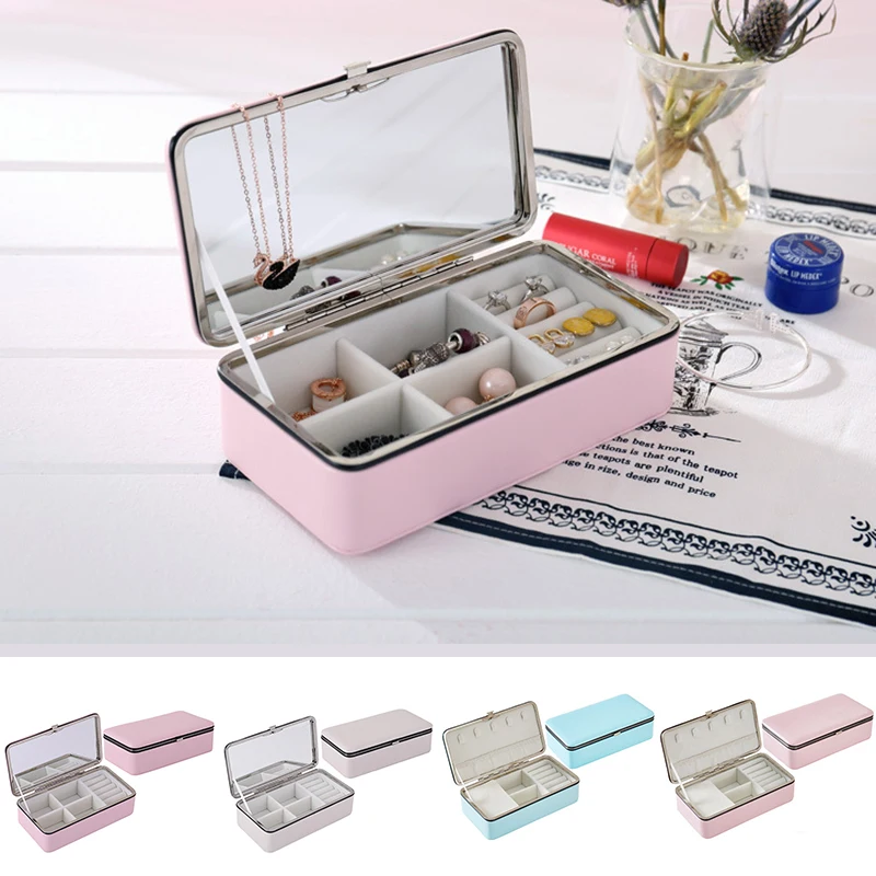 

Portable and Compact Jewelry Box Pill Container Storage Box Arrangement Cosmetics Make Up Makeup Organizer PU Leather Wholesale