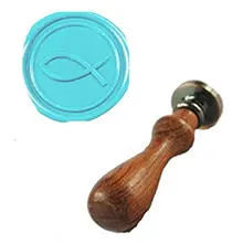 Винтажный Ichthus Fish изображение на заказ логотип Свадебное приглашение восковое уплотнение штамп палисандр ручка набор