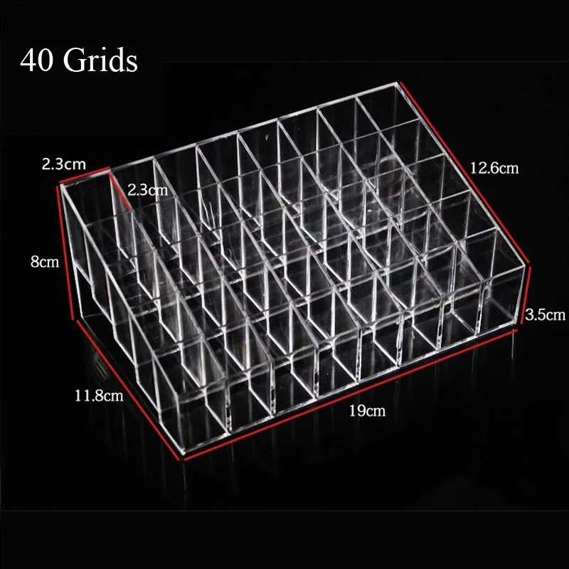 Прозрачный пластиковый органайзер с 36/40 слотами для макияжа, коробка для хранения губной помады, косметический Органайзер для хранения блеска для губ, держатель для губной помады, демонстрационная стойка