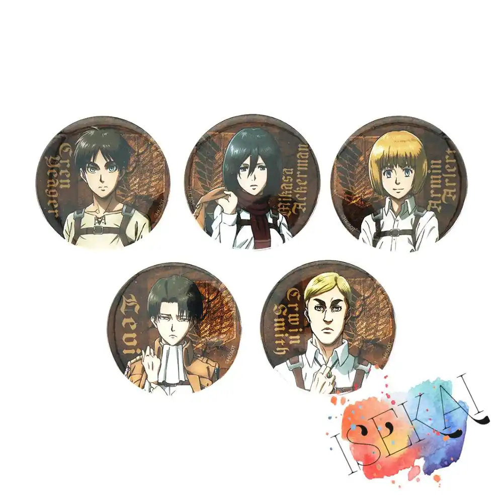Attack On Titan Anime Badge Eren Levi Armin Arlelt Erwin Smith Metal Badge Brooch Pins Brooches Aliexpress