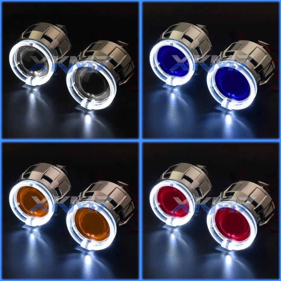 Биксеноновые линзы для фар 2 5 дюйма глаза ангела дьявола HID проектор H4 H7