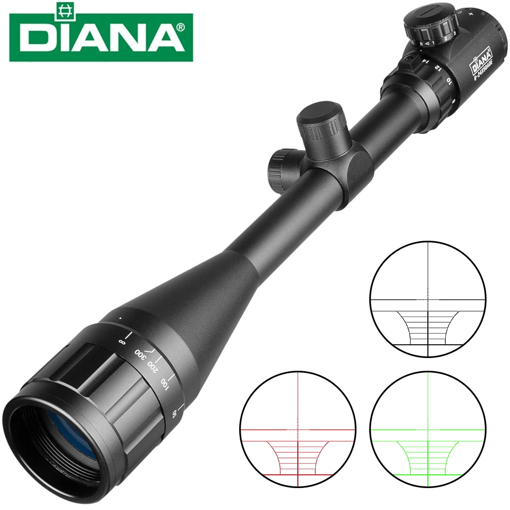 DIANA 6 24x50AOE тактический прицел красный зеленый с подсветкой снайперской винтовки оптический для