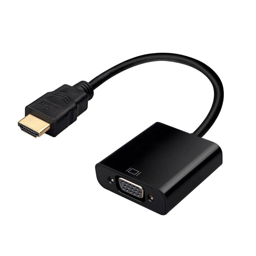 

TTKK [Upgraded Version] HDMI 1080P to VGA Cable Adapter Converter for PC Laptop Power-Free, Raspberry Pi - Black