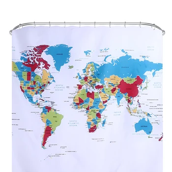 

1pc 180x180cm World Map Pattern Shower Curtains Bathroom Curtain Waterproof Bathing Shower Curtain For Bathroom Hotel Home