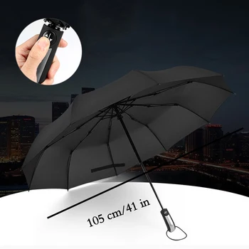 

New Fully-automatic Three Folding Umbrella for Man Windproof Automatic Umbrella Gentle Black Women's Umbrellas Auto Sunshade