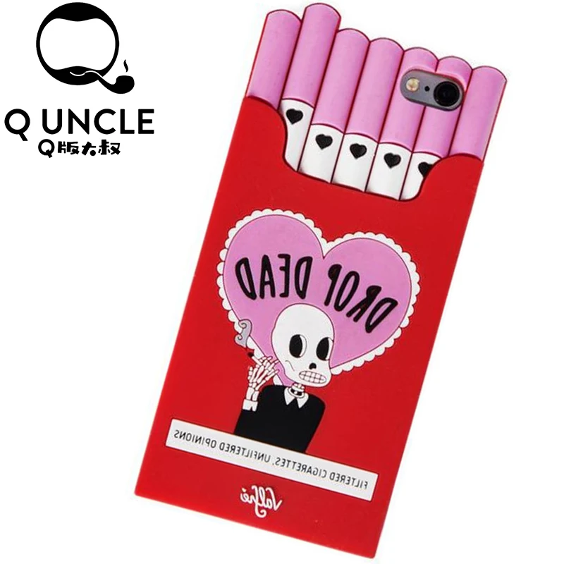 Q UNCLE 3D Cigarette Phone Case For iPhone 7 Creativity Soft Silicon Cover Apple XR XS MAX 6s 6 X 8 Plus |