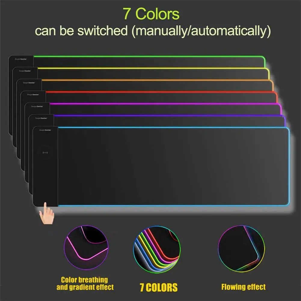 BEESCLOVER 800 мм x 270 мм беспроводной зарядный коврик для мыши большой RGB геймерский коврик для мыши