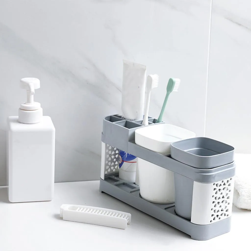 Держатель для зубных щеток, Набор чашек для зубных щеток для ванной комнаты, простой стеллаж для хранения для мытья ванной комнаты L0412