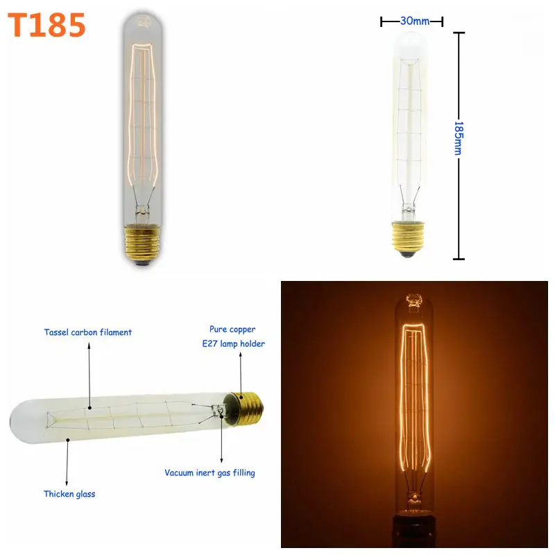 Лампы Эдисона ретро лампы накаливания винтажные ST64 A19 G80 T45 лампы накаливания винтажные ампулы лампы накаливания лампы Эдисона