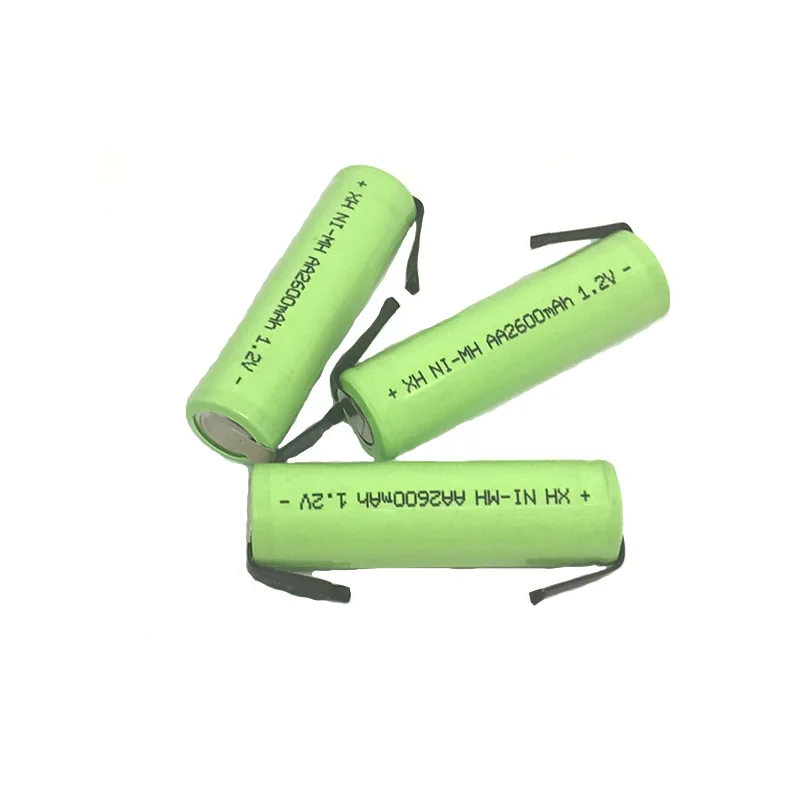 1,2 V 2600mah 2A Ni-MH AA Аккумуляторная батарея с сварочными вкладками для Электробритва Philips Бритва зубная щетка с аккумулятором