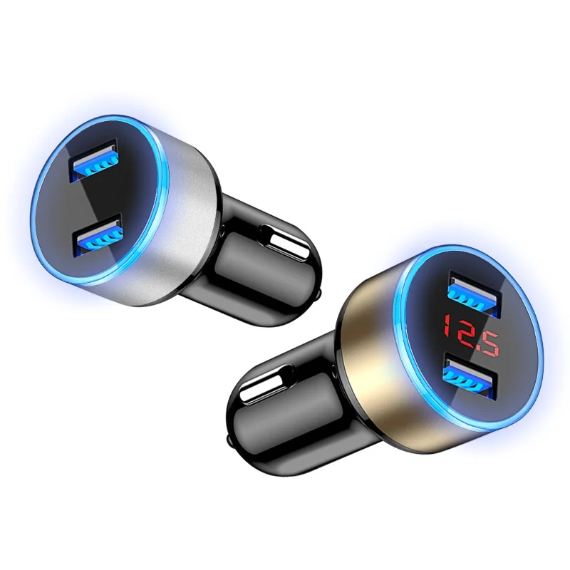 

Car Charger with LED Display Universal Dual USB 5V 3.1A Phone Car Adaptor Fast Charger for Samsung iPhone Huawei tablet etc.
