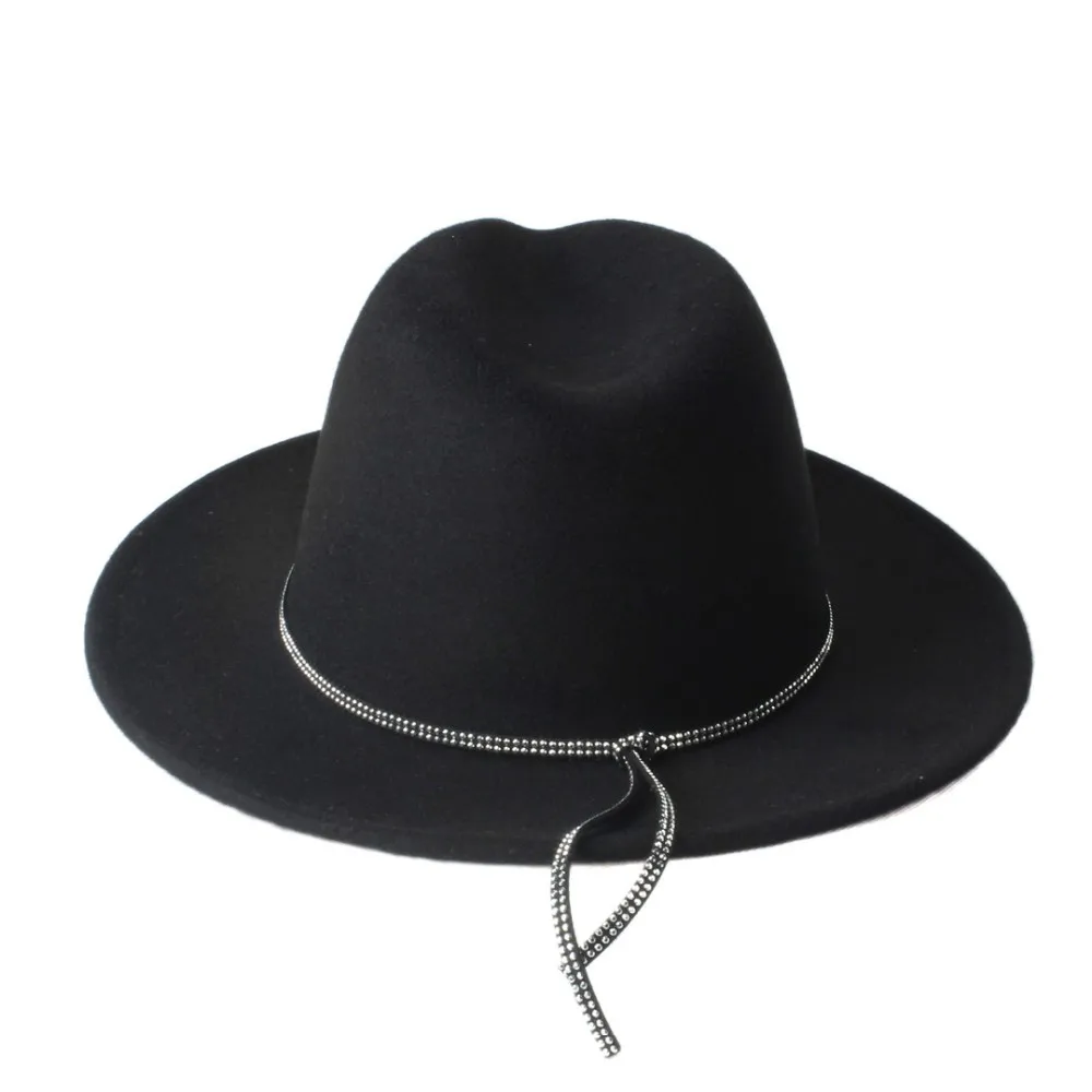 Брендовая шерстяная Женская Мужская шляпа Chapeu Feminino Fedora Шляпа с бриллиантами блестящий широкий джазования с полями церковная Кепка Панама Топ Солнцезащитная шляпа 20