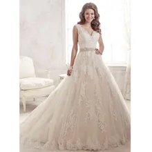 Custom Made Robe Mariage White/Ivory Satin Applique Beading Chapel Train Lace Wedding Dress Vestido De Casamento