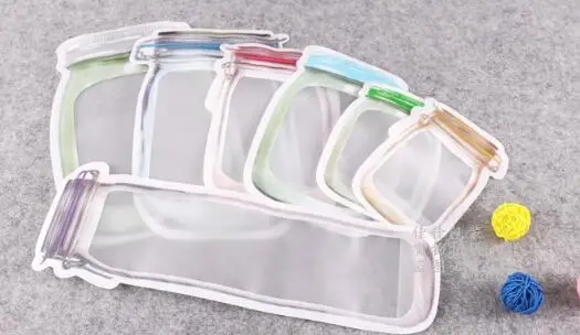 

12 Pieces Mason Jar Zipper Bags Reusable Snack Saver Bag JZ001