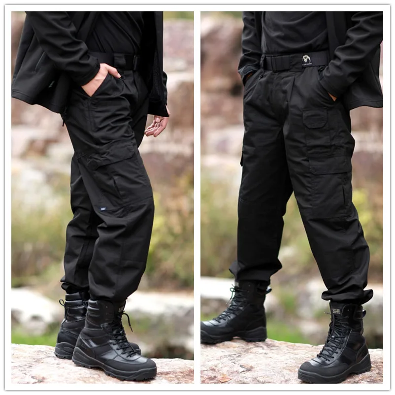 Mens Pantalones De Combate Negro Compra lotes baratos de Mens