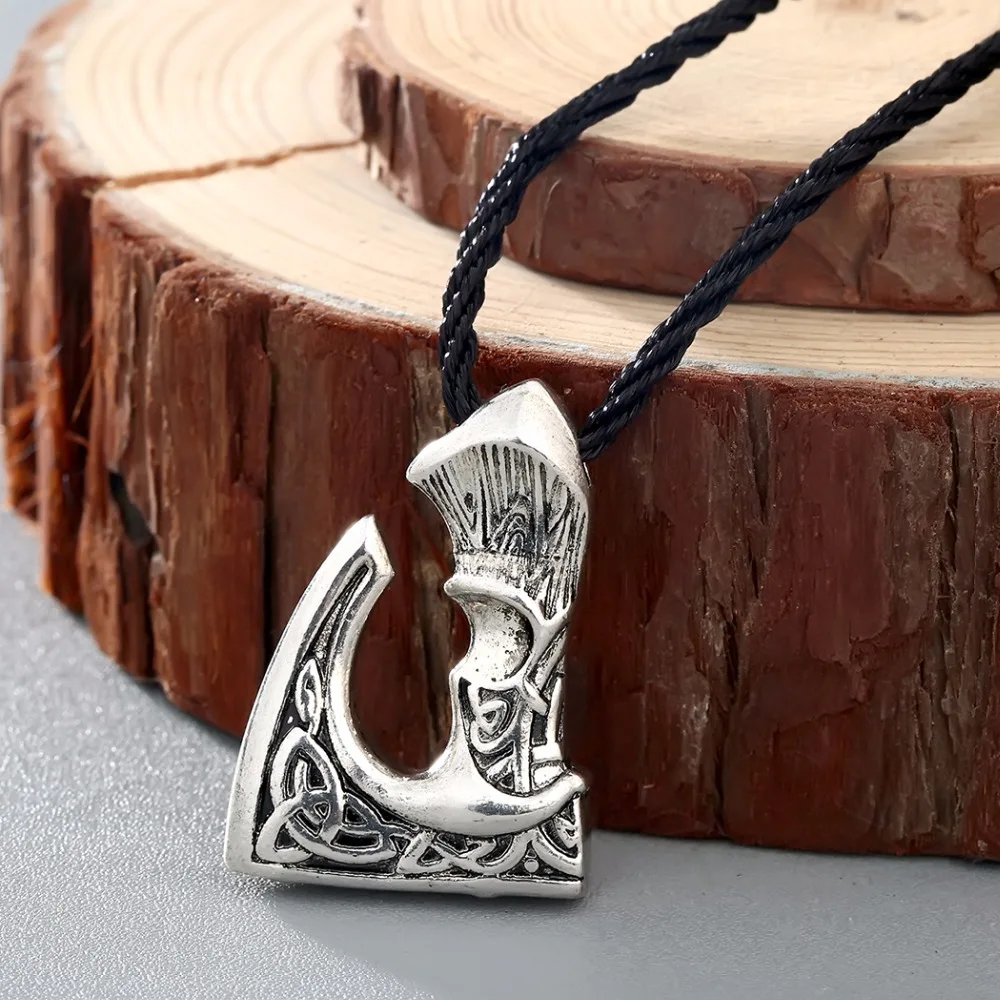 CHENGXUN Viking Perun Axe Gothic Retro Pendant Mens Necklace Slavic Axe Amulet Nordic Talisman Jewelry Boys Gift