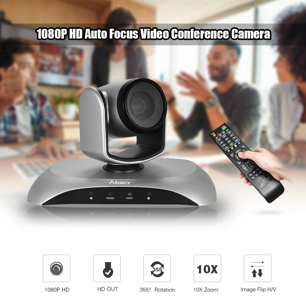 Aibecy 1080P камера для видеоконференции HD OUT 10X оптический зум Автофокус автоматическое сканирование Plug-N-Play с пультом дистанционного управления для работы