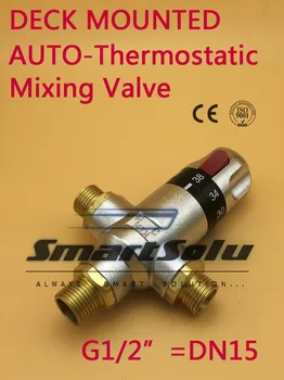 

Free shipping Brass G1/2" Thermostatic Mixing valve Hot Cold Water for Bidet sprayer Hand Shower ,DN15 thermostatic valve mixer