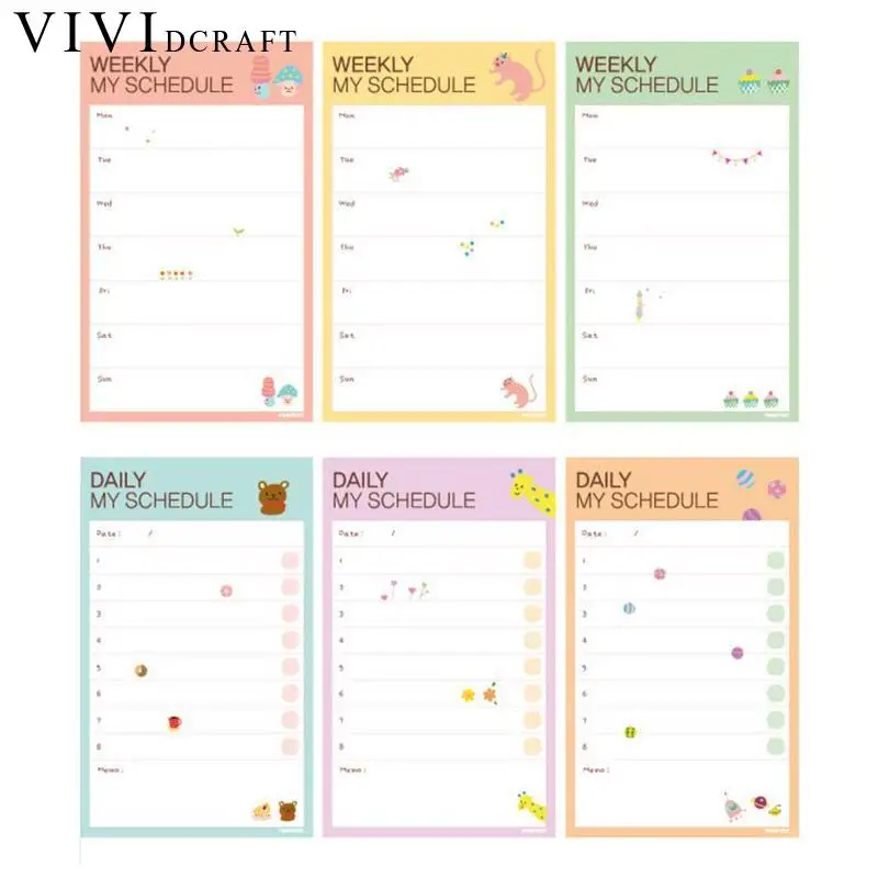 Vividcraft 1 шт. свежий Стиль еженедельно и ежедневное расписание мини Блокнот N раз