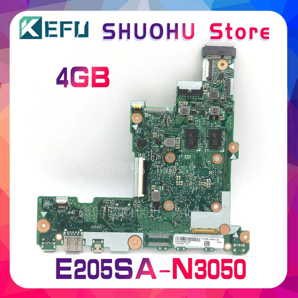 Kefu для ASUS E205SA E205S с N3530 4 GMemory SSD 64 ГБ Материнская плата ноутбука протестирована 100% оригинальная материнская плата