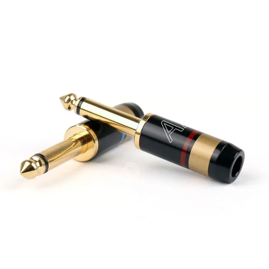 

Areyourshop Sale 20PCS Copper 6.5mm 1/4" Mono Jack Plug Soldering Connector Audio Converter Gold Pla