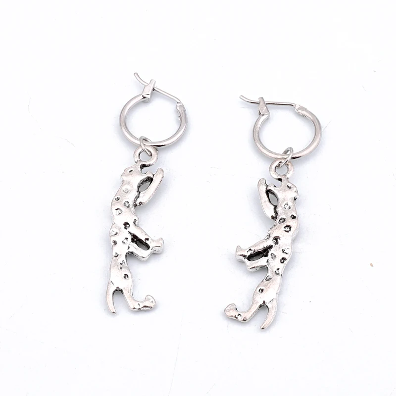 Dayoff Vintage Dinosaur Skeleton Skull Leopard Hoop Earrings Men Jewelry Cute Animal Sword Pendant Circle Earring Gift E290