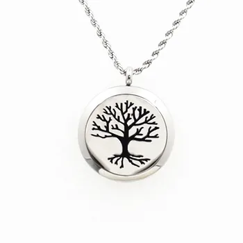 

3Style Life Tree Essential Oil Diffuser For Aromathera Locket Necklace Pendant 30MM Essential Oil Pendant With Free Pad
