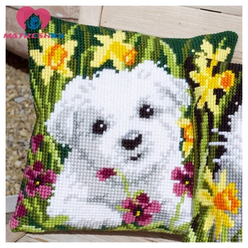 

Cross Stitch Pillow Patterns DMC counted cross stitch patterns Printed Cushions Home Decoration cross stitch dog kits Embroidery
