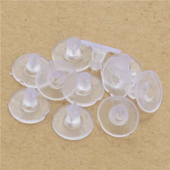 

100pcs/lot 11mm Round Clear Silicone Earring Back Stoppers Plug Ear Post Nuts Earring Plugging Accessories For Jewelry Making