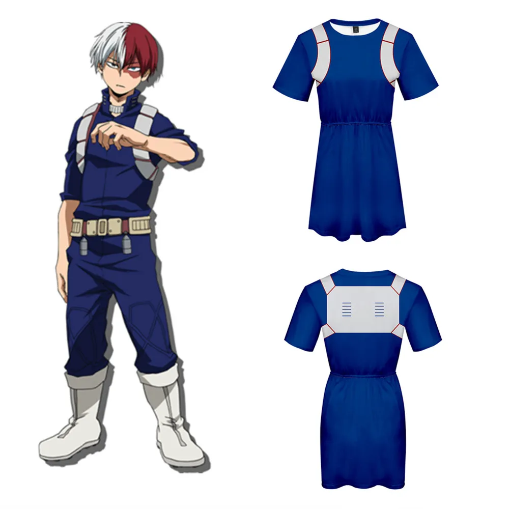 My Hero academic Boku no Todoroki Shoto костюмы для косплея OCHACO URARAKA платье летнее женское модное