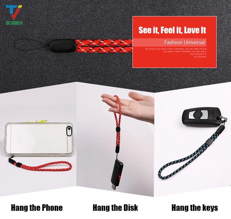 3000 шт./партия Регулируемый красный круглый ремешок для телефона шнурок-браслет для телефонов GoPro USB флэш-накопители ключи для аксессуары PSP