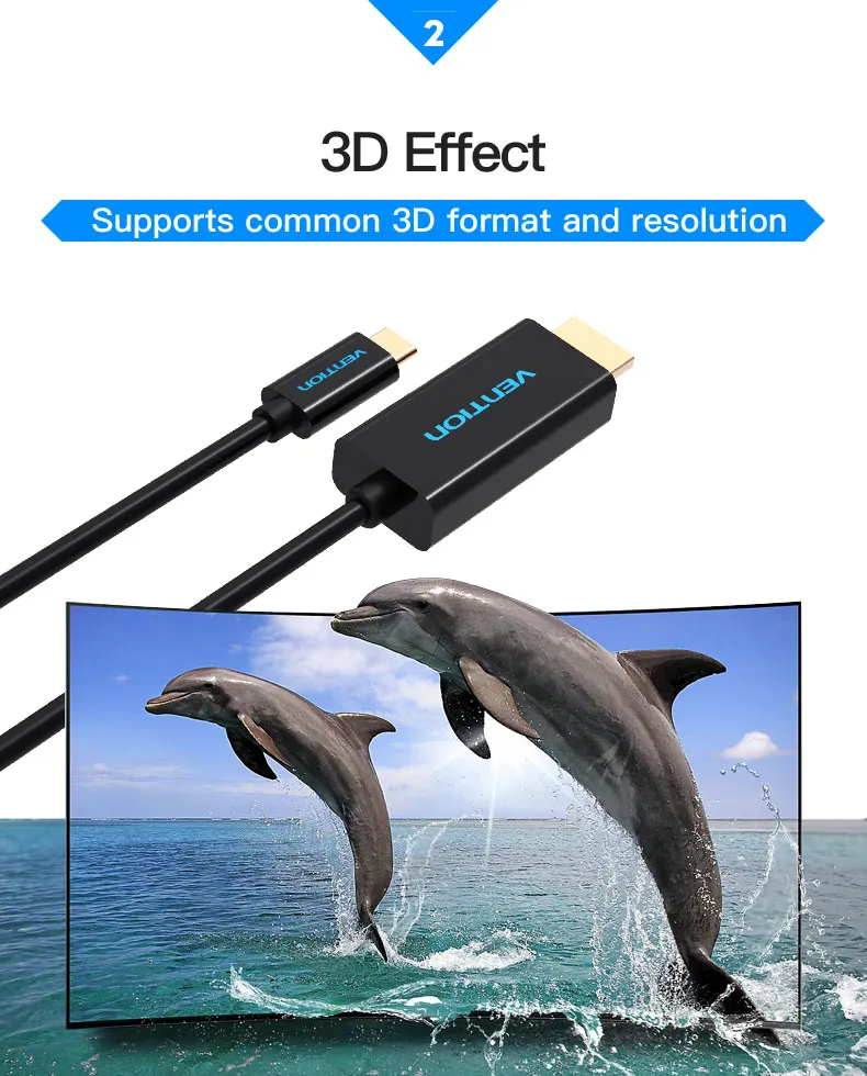 Vention USB C к Hdmi кабель Поддержка 4K* 2K для Macbook Google Pixel samsung S8 type-c к HDMI 1,8 M USB 3,1 type c к Hdmi адаптер