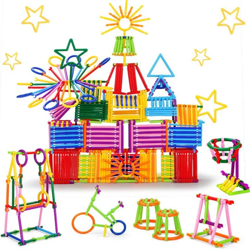 

256pcs Kids DIY Creative Intelligence Sticks Blocks Plastic Early Educational Magic Learning Building Blocks Toys Children Gift