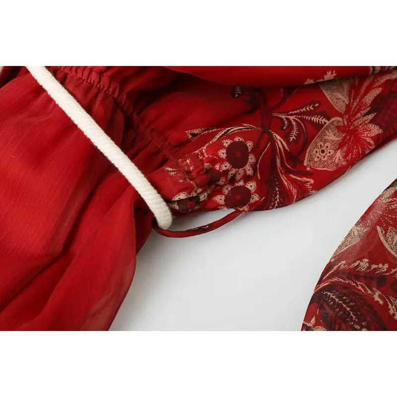 summer chiffon red lace women short jumpsuits long sleeve elastic waist tassel belt chic print ladies playsuits bohemian rompers summer chiffon red lace women short jumpsuits long sleeve elastic waist tassel belt chic print ladies playsuits bohemian rompers