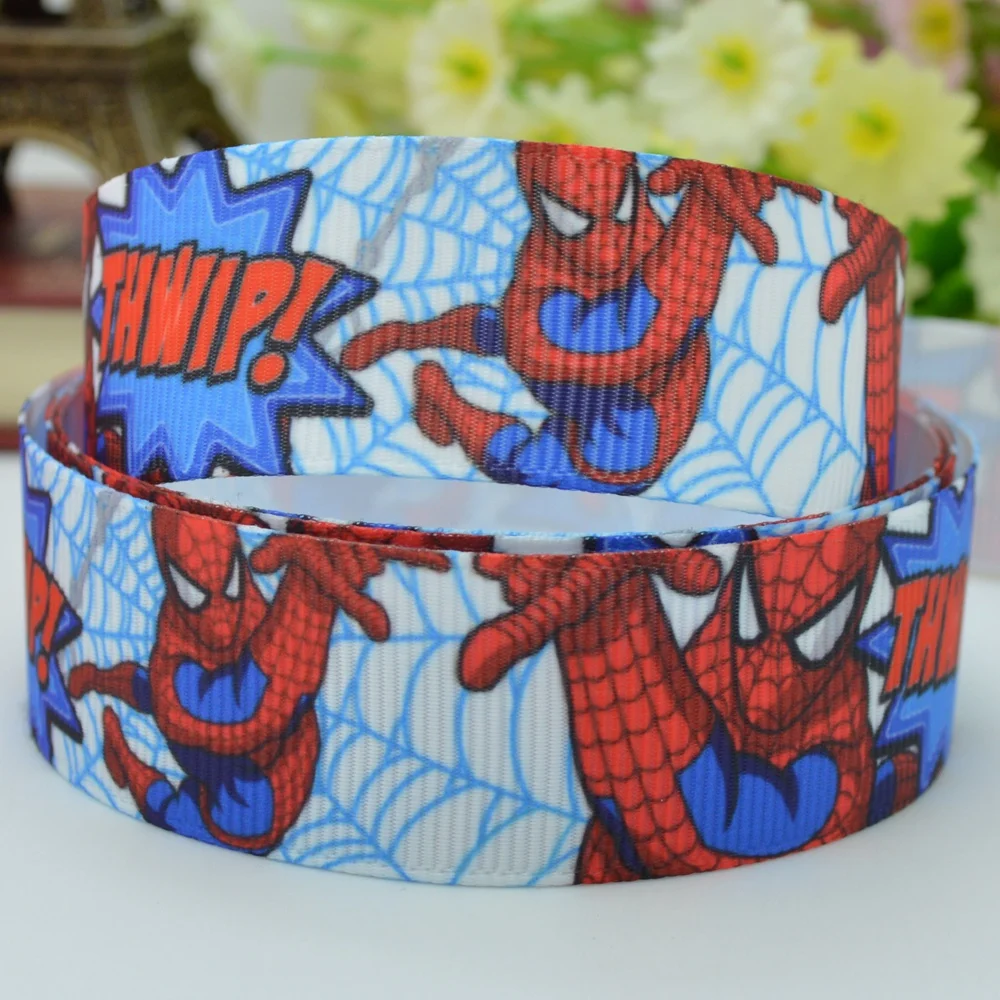 DUWES 7/8 &quot22 мм 2 5 10 20 50 ярдов Человек паук Герой печатных grosgrain ленты волос лук DIY