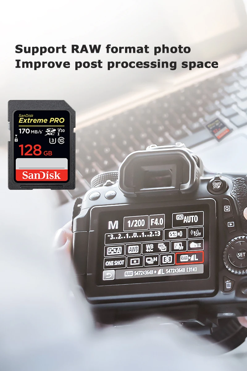 Двойной флеш-накопитель SanDisk Extreme PRO SDHC и SDXC UHS-I 32 Гб 64 Гб 128 высокое Скорость слот для карт памяти C10 U3 V30 SD Камера Class 10 95 МБ/с