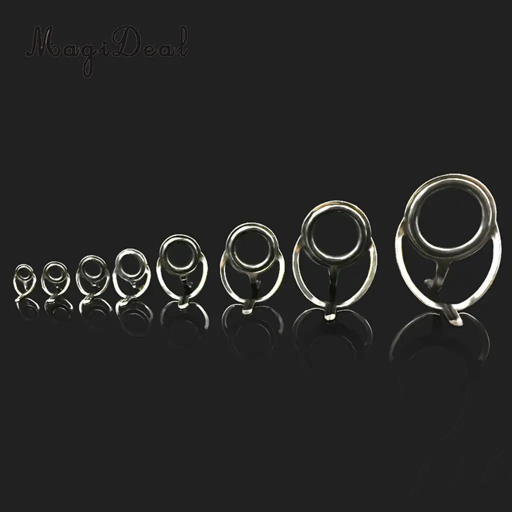 8pcs/set Fishing Rod Eye Ring 6# - 30# Double Leg Guides Line Rings for Spinning/Carp Rod