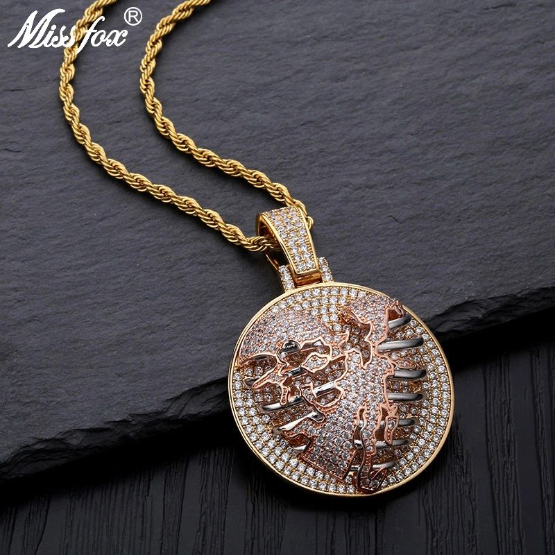 

Missfox Thoracic Heart Shape Hip Hop Cuba Pendant Necklaces Gold Color Lab Diamond Hollow Cool Mens Necklace 2019 Gift For Man