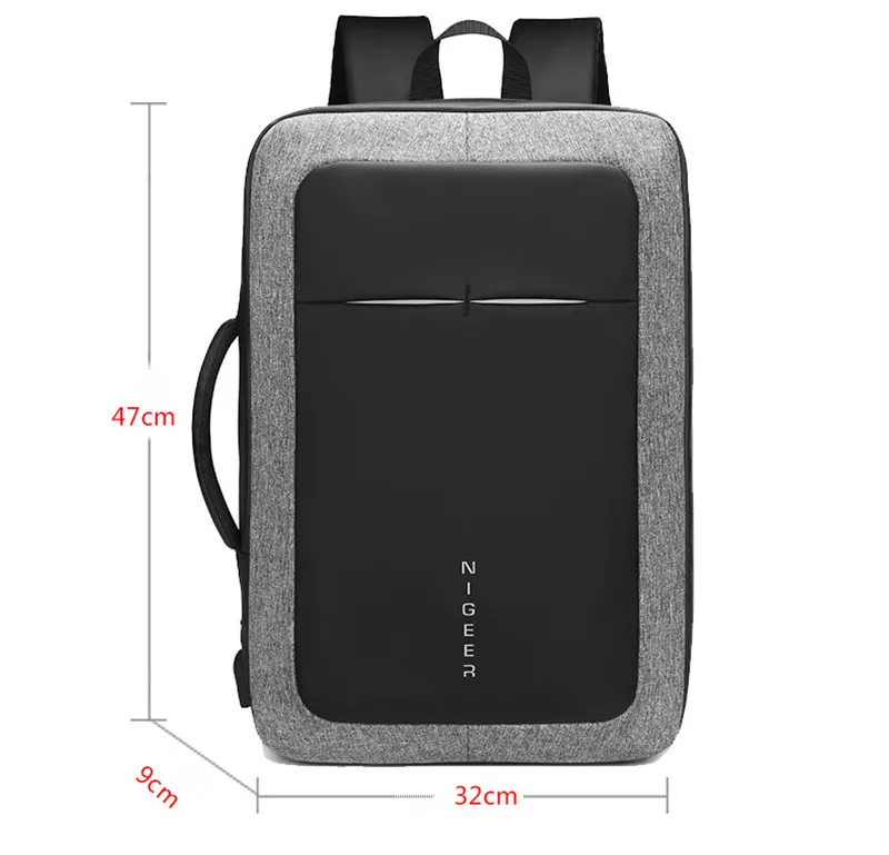 Профессиональный мужской деловой рюкзак дорожные сумки водонепроницаемые тонкие рюкзак для ноутбука офисные деловые Компьютерные рюкзаки сумка с USB - Цвет: Серый