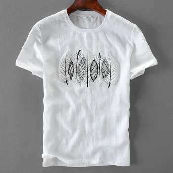 

100% Linen and cotton men t-shirt short sleeve t shirt men summer brand clothing mens tshirt loose stretch t shirt male camiseta
