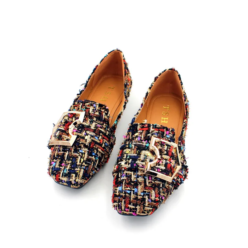 womens buckle flats