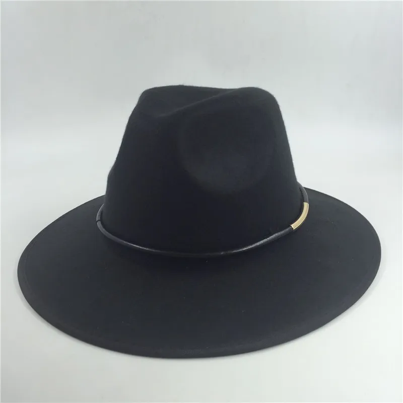 Новая Винтажная Мода унисекс для мужчин и женщин Bad shape Fedora Шляпа Дерби Трилби черные войлочные джазовые шляпы с полиуретановой веревкой