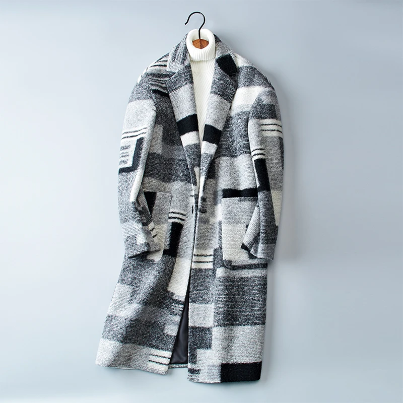 

2019 new style winter coats Men's casual coats business thicken trench coat Men's woolen jackets,fashion Wool overcoat sizeM-3XL