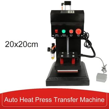 Buy Free Shipping 20x20cm Pneumatic Auto Heat Press Transfer Machine For Sticker Label 110V/220V 800W