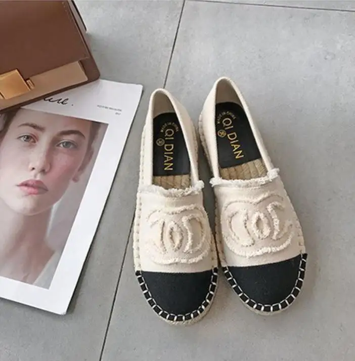 

2019 new spring and summer simple driving shoes linen flat shoes leisure fisherman shoes comfortable high quality women loafers