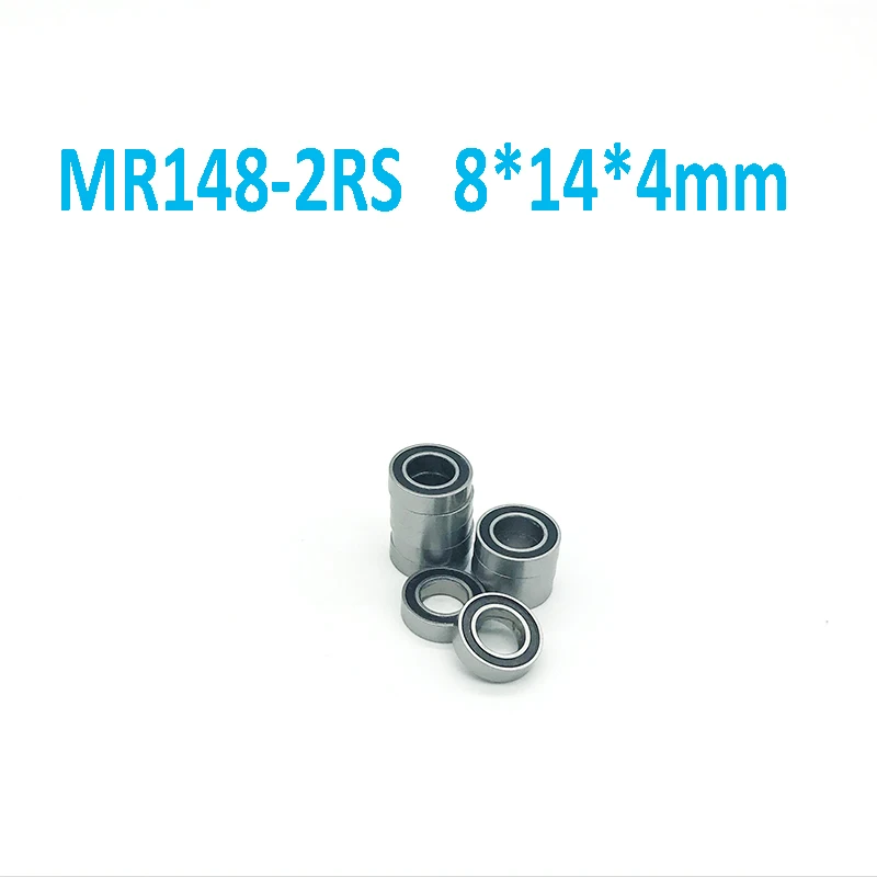 Free Shipping High quality 10PCS MR148 2RS ABEC 5 8*14*4 mm Miniature ...