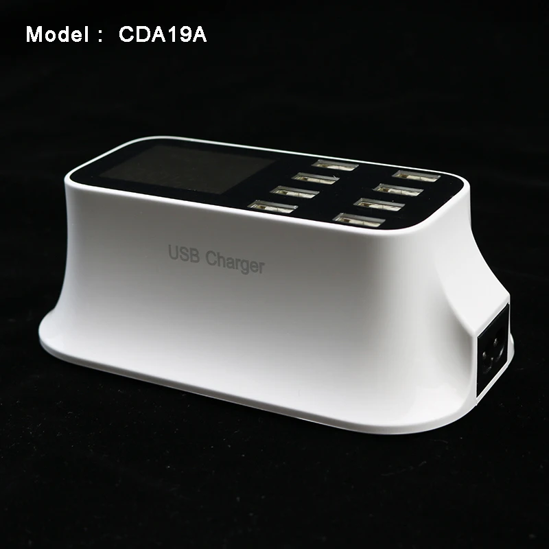 Evewher lcd 8 usb портов мульти зарядное устройство ЕС США Великобритания адаптер 150 см зарядный кабель ЖК-индикатор зарядки Мульти usb зарядка