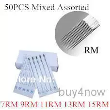 

50pcs Mixed Disposable Sterilized Curved Magnum Professional Tattoo Needles 5/7/9/11/13RM Permanent Makeup Needles FreeShipping