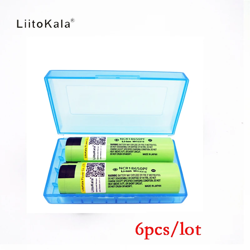 Liitokala 6 шт./лот Оригинальная 18650 2900 мАч батарея NCR18650 PF литиевая аккумуляторная батарея 3,7 в