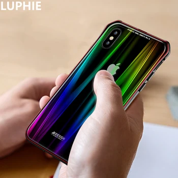 

For iPhone XS Max Case Cover Luxury Hard Metal Aluminum Alloy Transparent Glass Magnetic Protect Phone Case for iPhone XR Cover